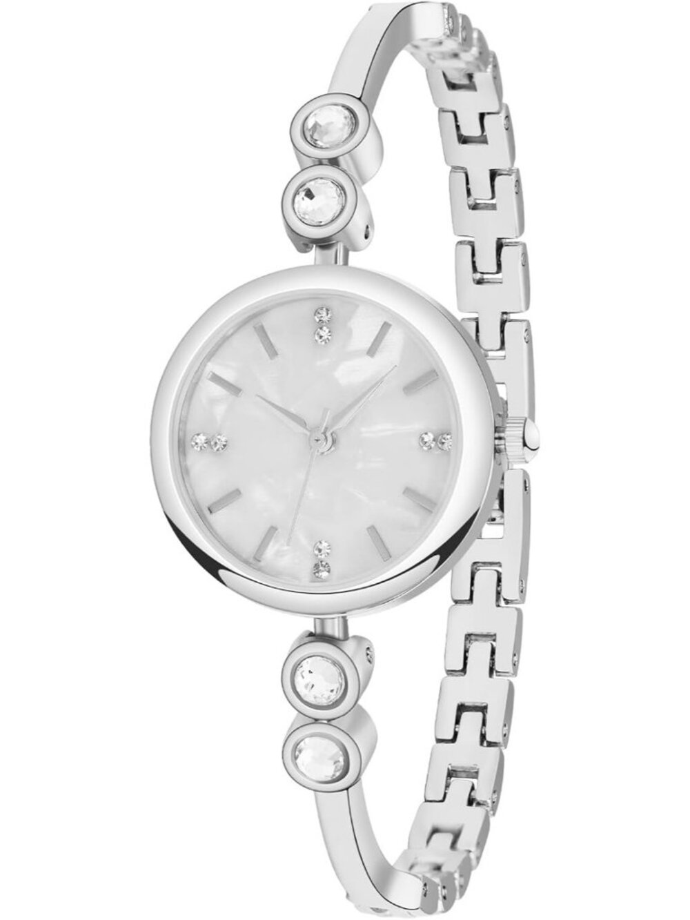 Women's Silver Waterproof Bracelet Ladies Quartz Relogio Feminino Wrist Watch